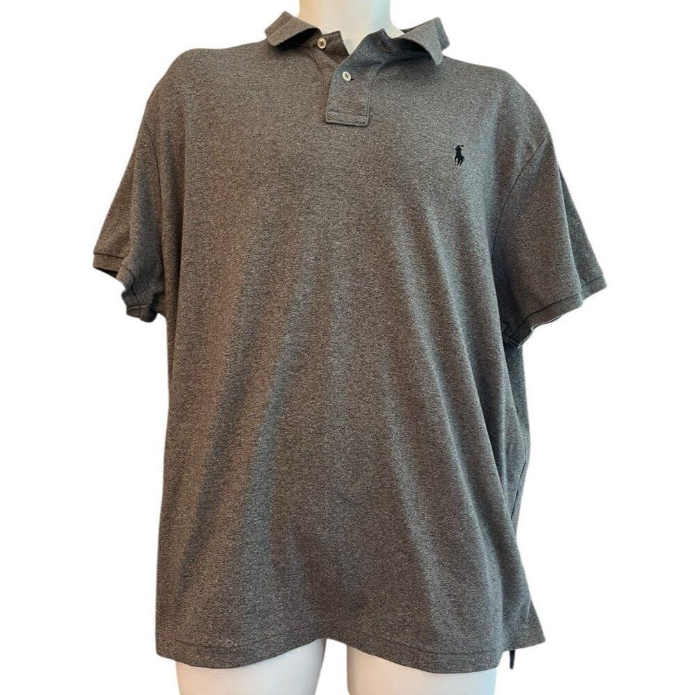 POLO Ralph Lauren Mens XXL Custom Slim Fit Gray Polo Shirt